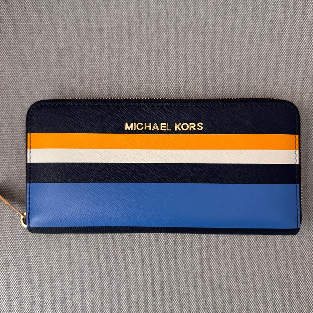 Michael Kors Striped Saffiano Leather Wallet